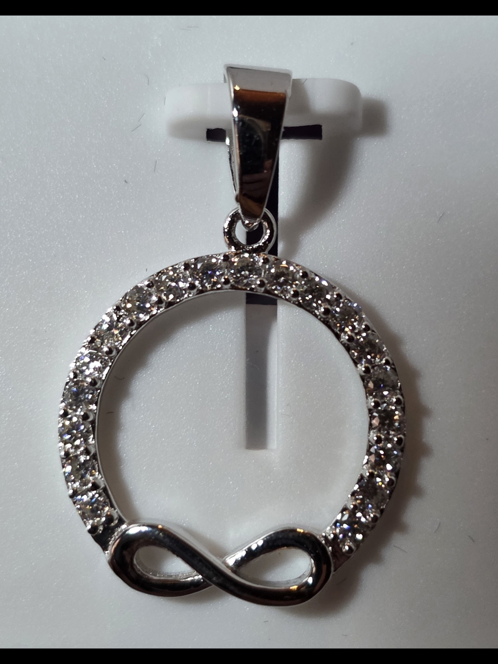 9.25 Silver, And Moissanite Circle, With Infinity Pendant Accent